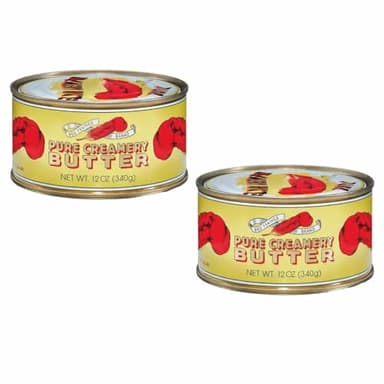 Red Feather Canned Butter – Real Creamery Butter from New Zealand, 100% Pure, Long Shelf Life for Baking, Camping & Pantry Storage, 2 Cans (12 oz Each)