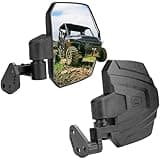 KEMIMOTO Large Side Mirrors A-pillar UTV Mirror Compatible with Polaris Ranger XP 1000/ Ranger Crew XP 1000 2018-2025, Adjustable Side Mirrors Mounted on ROPS bar for UTV