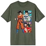 Dragon Ball Super Favorite Characters Men's Sage Green Short Sleeve Tee-Large