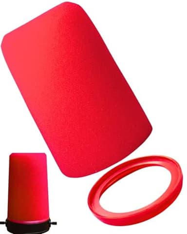RhymKawa SM7b Pop Filter for Shuer SM7B, SM7dB, MV7, MV7X Foam Windscreen with Retaining Seal - RK345 Colored Replacement (Red)
