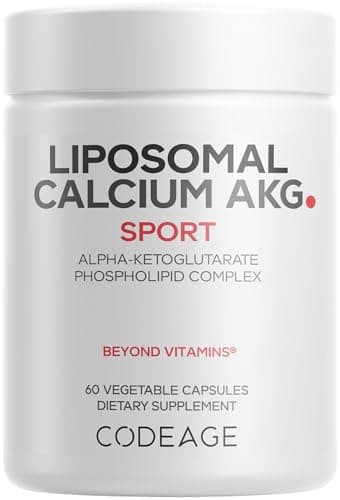 Codeage Liposomal Calcium AKG Supplement - Calcium Alpha-Ketoglutarate - 2-Month Supply - Liposomal Delivery - 1 Capsule Per Serving - Non-GMO, Gluten-Free - 60 Capsules