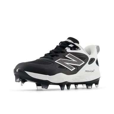 New Balance Women's Fresh Foam Velo V4 Molded Softball Shoe, Black/White, 6.5 M