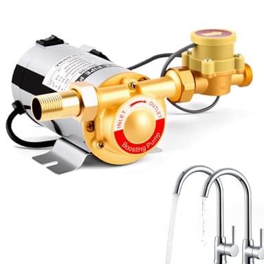 110V 100W Water Pressure Booster Pump for Home, Water Pressure Booster Pump with Automatic Water Flow Switch for Household Shower, Kitchen, Bathroom, Irrigation