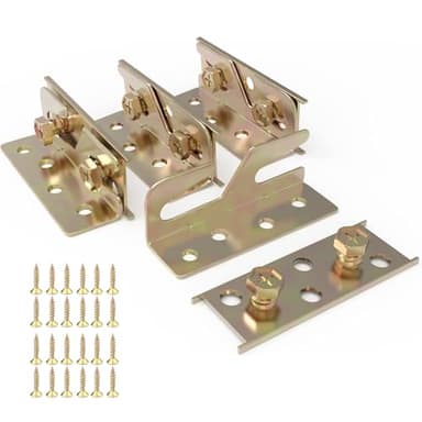 Bed Rail Brackets 4PCS Bed Frame Brackets for Rails Heavy Duty Non Bed Frame Hardware Kit for Wood Bed Connectors Hold Plates for Headboards Footboards
