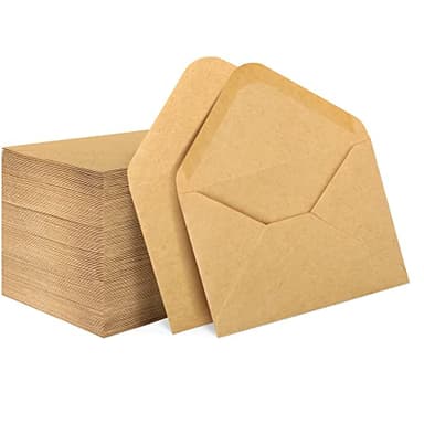 150 Pack Gift Card Envelopes, 4" x 2.75" Mini Envelopes, Brown Kraft Business Card Envelopes, Small Envelopes for Holidays, Weddings, Baby Showers, Birthdays Banquets