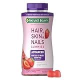 Nature's Bounty Optimal Solutions Advanced Hair, Skin, Nails, 2X Biotin, 200 Strawberry Gummies
