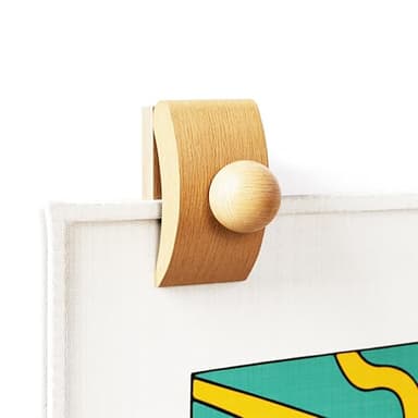 4 Tapestry Hangers Small, Quilt Hangers for Wall Hangings, Blanket Hanger Clamps, Carpet Rug Display, Wooden Wall Clips for Hanging (Light)