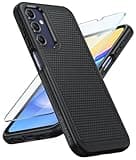 FNTCASE for Samsung Galaxy A15-5G Case: Dual Layer Protective Heavy Duty Cell Phone Cover Shockproof Rugged with Non Slip Textured Back - Military Protection Bumper Tough - 2024, 6.5inch Black