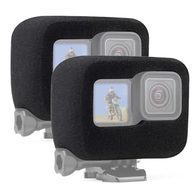 SOONSUN 2-Pack Windslayer Cover Wind Muff for GoPro Hero 13/12/11/10/9 Black, Foam Windscreen for Wind Noise Reduction