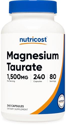 Nutricost Magnesium Taurate 1,500mg; 240 Capsules - Gluten Free, Non-GMO, Vegan, 80 Servings
