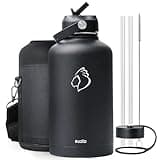 BUZIO Vacuum Insulated Stainless Steel Water Bottle 64oz (Cold for 48 Hrs/Hot for 24 Hrs) BPA Free Double Wall Travel Mug/Flask for Outdoor Sports Hiking, Cycling, Camping, Running