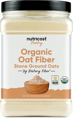 Nutricost Pantry Organic Oat Fiber (1.8 Pounds) Stone Ground Oats - 3 Grams of Dietary Fiber, USDA Organic