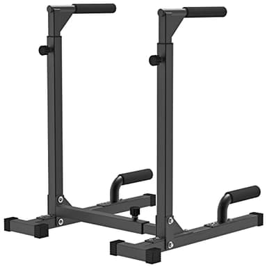 SELEWARE Heavy Duty Dip Bar, Adjustable Width & Height Dip Station Home Gym Fitness Equipment, 1000lbs Capacity, Multifunctional Strength Training Dip Stand W/Push Up Bar for Tricep Dips L-Sits