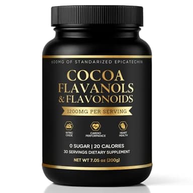 High Flavanol Cocoa Powder – Premium Cocoa Flavanols, Flavonoids & Epicatechin Blend for Supports Circulation, Energy & Overall Wellness, Circulation & Natural Energy – Vegan, Non-GMO, Sugar-Free, 7.05oz, Magnesium Rich