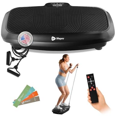 LifePro Turbo 3D Vibration Plate Exercise Machine - Dual Motor Oscillation, Pulsation + 3D Motion Vibration Platform | Full Whole Body Vibration Machine for Home Fitness & Weight Loss. (Black)