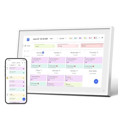 Mezed 10.1" Digital Calendar, Meal Planner, Duty Chart, to Do List,HD Smart Touch Screen Home Interactive Smart Electron Calender - Built-in Digital Photo Frame Function (white, 10.1)
