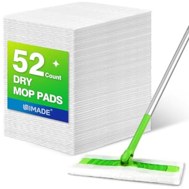 UNIMADE Dry Sweeping Cloths, 52 Count Mop Refill Compatible with Swiffer Sweeper - Disposable Duster Refills Mops for Cleaning Hardwood Floor Dust