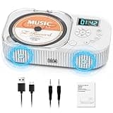 2000mAh CD Player Portable with Bluetooth, CD Boombox Portable for Home/Car with Remote Control, Dual Speaker,Rechargeable CD Player with FM Radio, Anti Skip,Support AUX/USB, Headphone Jack