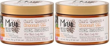 Maui Moisture Hydrating Curl Smoothie with Coconut Oil | For Tight Curls | Silicone-Free | Vegan | 12 oz Pack of 2