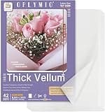 Thick Translucent Vellum Paper, Oplymio 42 Sheets 167GSM Printable Vellum Paper for Invitations, Envelopes, Heat Embossing, Belly Bands(8.5 x 11 Inches)