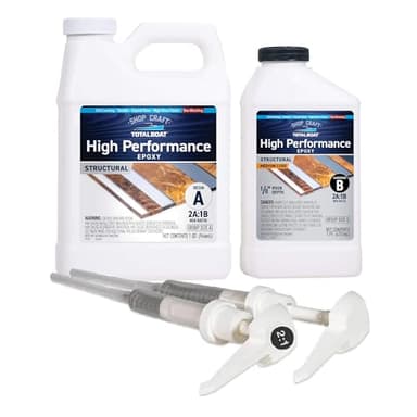 TotalBoat High Performance Epoxy Kit - Crystal Clear Marine Grade Resin and Hardener for Woodworking, Fiberglass, Wooden Boat Building and Repairs (1.5 Quart, Medium)