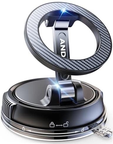 ANDERY Car Phone Holder for Magsafe [78+LBS Strongest Suction & 2400gf Strongest Magnetic] 360° Adjustable Car Phone Mount, Phone Holders for Your Car for iPhone 17-12 Pro Max Air Plus (Carbon Fiber)