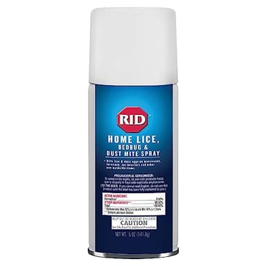 Rid Home Lice Bed Bug Dust Mite Spray Home Treatment Spray with Permethrin Kills Lice and Lice Eggs on Mattresses Furniture Car Interiors and Other Nonwashable Items Spray Can, 5 Ounce