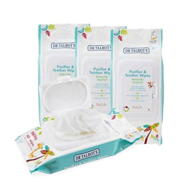 Dr. Talbot's Pacifier & Teether Wipes Naturally Inspired with Citroganix, Vanilla Milk (Pack of 4, 192 Count)