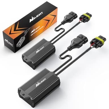 Nilight 9005/9006/9012 LED CANbus Decoder - Anti-Flickering Harness Error Free Resistor Capacitor for LED Headlight Bulb, Pack of 2