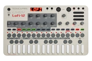 Sonicware Liven Lofi-12 [Lo-fi Groovebox & Sampler] Retro sampling with 12bit Sampler mode, 4-track step sequencer, 10 voices, 12 Track Effects + 9 Master Effect, Battery-powered, Built-in speaker