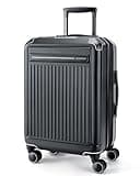 BAGSMART 20 inch Carry on Luggage with Spinner Wheel, Lightweight Carry on Suitcase TSA Lock, Hard Shell Carry on Luggage 22 x14 x 9 Airline Approved Travel Suitcase, Black