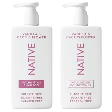 Native Vanilla & Cactus Flower Shampoo and Conditioner Contain Naturally Derived Ingredients |All Hair Type Color & Treated, Fine to Dry Damaged, Sulfate & Dye Free - 2-Pack