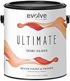 EVOLVE Ultimate Paint & Primer in White for Interior & Exterior House Paint, Semi-Gloss Sheen, 1-Gallon