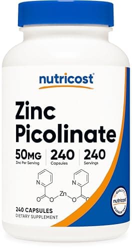 Nutricost Zinc Picolinate 50mg, 240 Vegetarian Capsules - Gluten Free and Non-GMO (240 Caps)