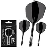 Winmau Darts Fusion Integrated Flight & Shaft System - No.6 Shape & Design - Black Colour, Short Length