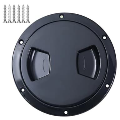 JZLiner Boat 5 Inch Inspection Port Boat Access Seal Kayak Hatch Plus RV Marine Tight Hole Cover Lid (Black)