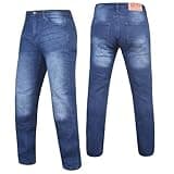 BYKR Motorcycle Jeans for Men with CE Level 2 Armor - Motorcycle Riding Kevlar Jeans for Riders - Heavy-Duty Protective Gear for Adventure Tour 34WX34L Dark Blue