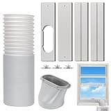 Kxuhivc Portable Air Conditioner Window Vent Kit, Adjustable Window Seal with 5.9 Inch Diameter, 59 Inch Length Exhaust Hose for A/C Unit Universal for Sliding Horizontal or Vertical Window