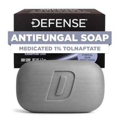 Defense Antifungal Bar Soap | Jock Itch, Ringworm, Athlete's Foot, Skin Fungus | Medicated Anti Fungal Treatment (One Bar, No Case)