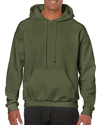 Gildan Blank Hoodie - Hooded Sweatshirt - Unisex Style 18500 Adult Pullover Military Green