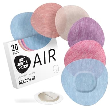 Not Just A Patch Air Dexcom G7 Adhesive Patches (20 Pack) - Stelo CGM & Dexcom G7 Over Patches with Ultra-Hold Durable Sensor Covers - Multicolor