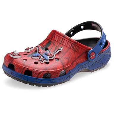 Crocs Unisex-Adult Marvel Superhero Clogs, Spiderman, Black Panther and Captain America Shoes, Spider-Man Web, 13 Women/11 Men