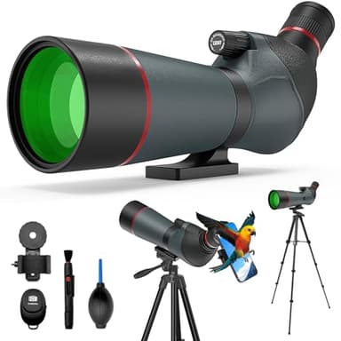 Gosky 20-60x65 Spotting Scope with Full Size Tripod, Phone Adapter, Controller and Cleaning Kit, Spotting Scope for Bird Watching, Wildlife Viewing