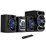 Pyle 3-Piece Wireless Bluetooth Stereo System - 1000 Watt DVD Shelf System for Home with DVD Player, MP3, USB, FM Radio, Bass Reflex Speaker, and Remote Control, Compact & Portable