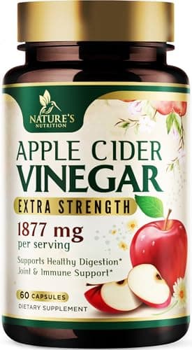 Apple Cider Vinegar Capsules 1877mg per Serving - Extra Strength Detox & Cleanse with Vitamin D & Zinc - Premium ACV, Joint Natural Digestion & Immune Support - Vegetarian Supplement - 60 Capsules