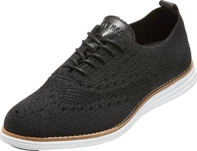 Cole Haan womens Originalgrand Stitchlite Wingtip Oxford Flat, Black Knit/Optic White, 7.5 US