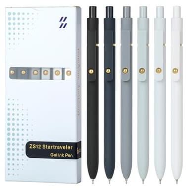 Ddaowanx Gel Pens, 0.7mm Quick Dry Black Ink,Fine Point Smooth Writing Pens,Office School Supplies,Gifts for Women Man(6Pcs Black White Gray, Black)