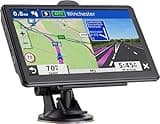 GPS Navigator for Car Truck RV, Latest 2025 Map, 7 inch Touch Screen Real Voice Spoken Turn-by-Turn Direction Reminding Navigation System for Cars, Vehicle GPS with Speed and Red Light Warning