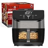 Instant Vortex Plus 6QT Air Fryer with Odor Erase Technology, 6-in-1 Functions that Crisps, Roasts, Broils, Dehydrates, Bakes & Reheats, 100+In-App Recipes, from the Makers of Instant Pot,1700W,Black