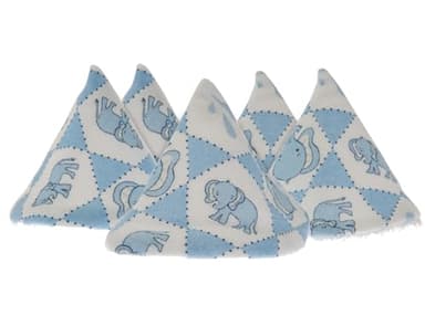 Beba Bean Washable Cotton Pee-Pee Teepees That Shield Baby Boys Pee During Diaper Changes. Makes a Great add-on Gift for a Baby Shower Thanks to its Fun, Gift-Ready Store Packaging. 5 Pack. Elephant
